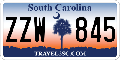 SC license plate ZZW845