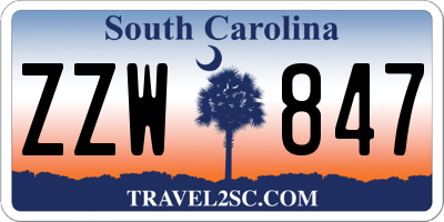 SC license plate ZZW847