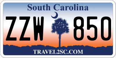 SC license plate ZZW850