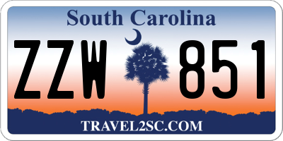 SC license plate ZZW851