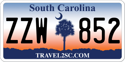 SC license plate ZZW852