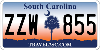 SC license plate ZZW855