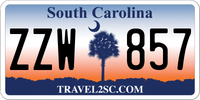 SC license plate ZZW857