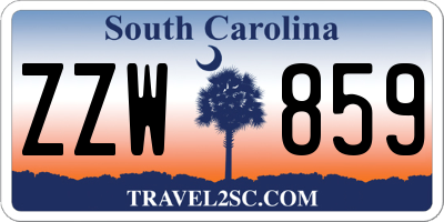 SC license plate ZZW859