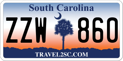 SC license plate ZZW860