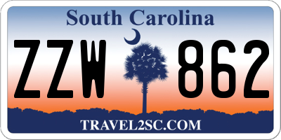 SC license plate ZZW862