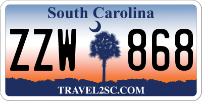 SC license plate ZZW868