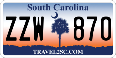 SC license plate ZZW870