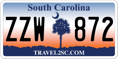 SC license plate ZZW872