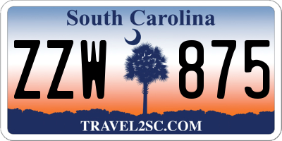 SC license plate ZZW875