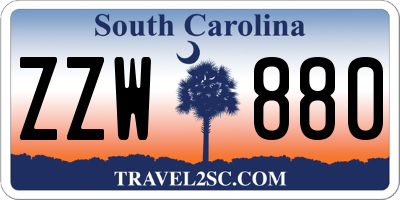 SC license plate ZZW880