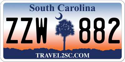 SC license plate ZZW882