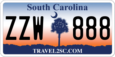 SC license plate ZZW888