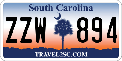 SC license plate ZZW894