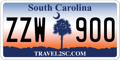 SC license plate ZZW900