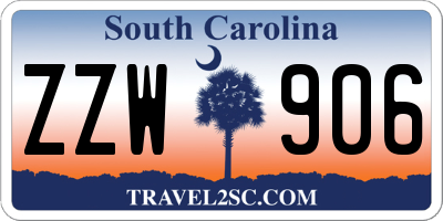 SC license plate ZZW906