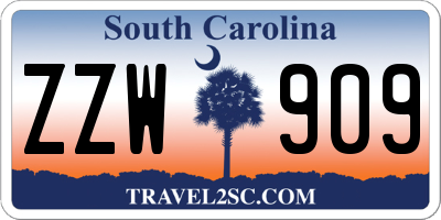 SC license plate ZZW909