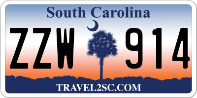 SC license plate ZZW914