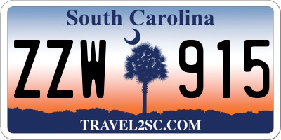 SC license plate ZZW915