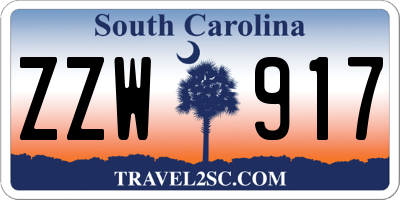 SC license plate ZZW917