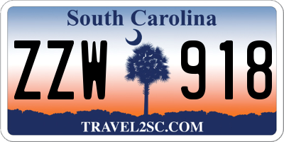 SC license plate ZZW918