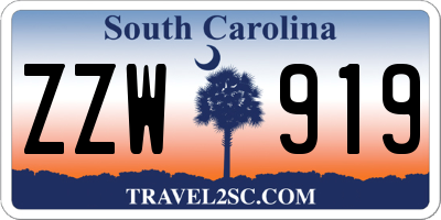 SC license plate ZZW919