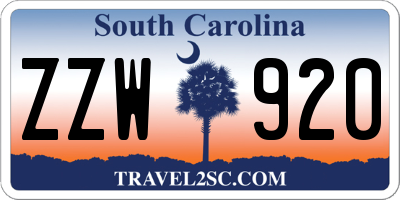 SC license plate ZZW920