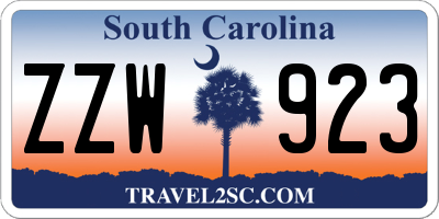 SC license plate ZZW923