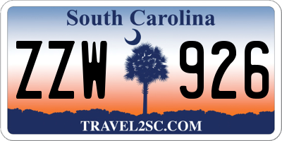 SC license plate ZZW926