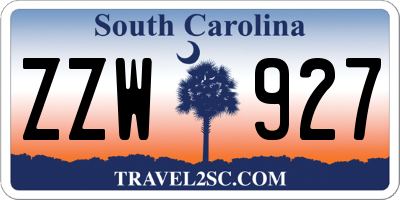 SC license plate ZZW927