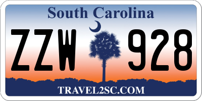 SC license plate ZZW928