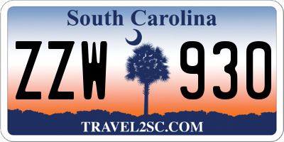 SC license plate ZZW930