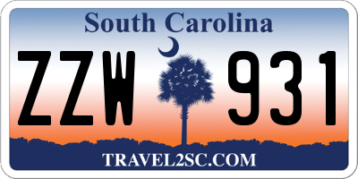 SC license plate ZZW931