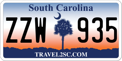 SC license plate ZZW935