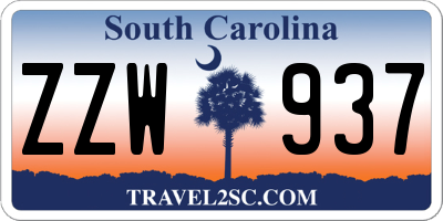 SC license plate ZZW937
