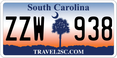 SC license plate ZZW938
