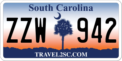 SC license plate ZZW942