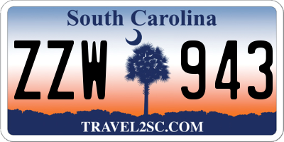 SC license plate ZZW943