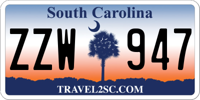 SC license plate ZZW947