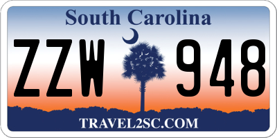 SC license plate ZZW948