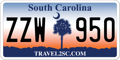 SC license plate ZZW950