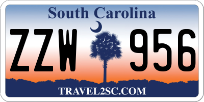 SC license plate ZZW956