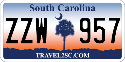 SC license plate ZZW957