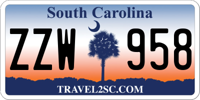 SC license plate ZZW958