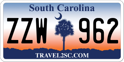 SC license plate ZZW962