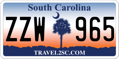 SC license plate ZZW965