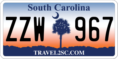 SC license plate ZZW967