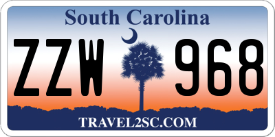 SC license plate ZZW968