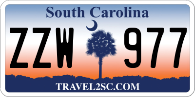 SC license plate ZZW977