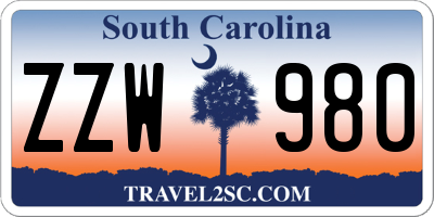 SC license plate ZZW980